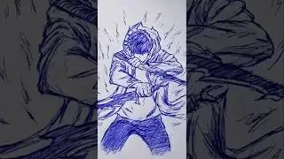 Speed drawing stickman sung jin-woo 😈  #anime #drawing #sololeveling #sungjinwoo #shorts