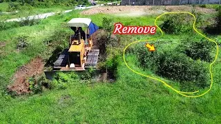 Excellent Dozers: Komatsu D31P Work Hard Remove Small Trees & D20P Move Soil Filling a Housing Land