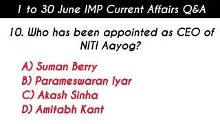 June Monthly Current Affairs 2022 | Top 50 Current Affairs | Important MCQs