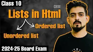 Html Class 10 | List in html | Types of list | Ordered, Unordered, & Description list | Ep 10 #html