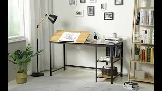 How to Assemble Kawachi Drafting Desk Drawing Laptop Study Table Storage Shelf Computer Workstation