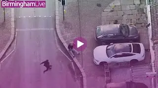 Dramatic movie-style drone footage shows police chasing 'drug dealer' through town