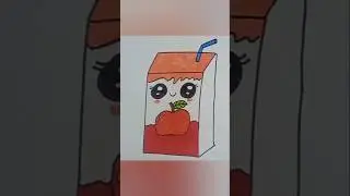 How to Draw a Cute Apple Juice Box  #drawing #handmade #shortvideo #shortfeeds #diy #love