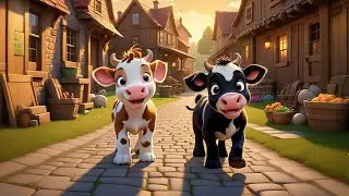 Two Baby Cows Say Moo Moo Moo | Cute Animal Song for Kids | Fun Farm Rhyme