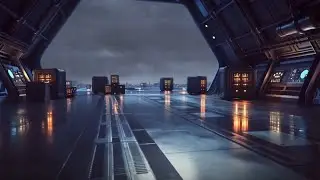 Marine Base Ambience 👽 | Rain, Thunder & Alien Sounds for Sleep (No Music)