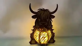 How to make Highland Cow Lantern - Highland Cow Shadow Box, Light Box - Paper Cutting Lamp SVG
