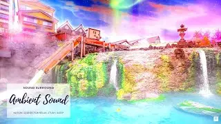 [ASMR/NatureSounds] Japanese Hot Spring, Aurora, Waterfall, Free Flowing From The Source, 24 Hours