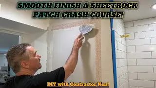 HOW TO LEVEL 4  SMOOTH FINISH A SHEETROCK PATCH CRASH COURSE!  #drywallfinish #drywallrepair #diy