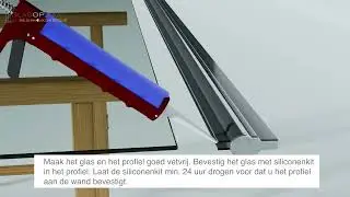 Monteren van een douchedeur met scharnierprofiel | Glasopmaat.be