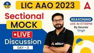 LIC AAO 2023 | Practice Set-3 | Reasoning Questions by Saurav Singh