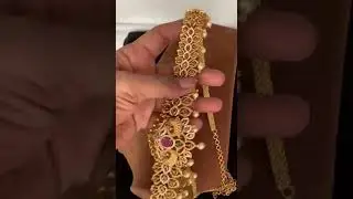 Gold Matt Finish - AD Stones Studded Hip Chain - Hip Belt