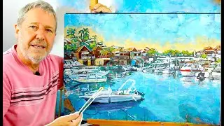 Comment peindre un port et tous ses bateaux à la peinture acrylique ?