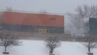 CSX Q156 Train on Overhead Tracks