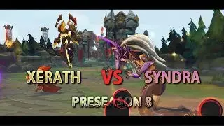 LoL  - Xerath vs Syndra Preseason 8 Gameplay