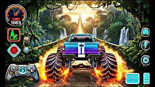 Monster Truck Stunts with Formula Car & GT Car 🔥 Mega Ramp Chaos