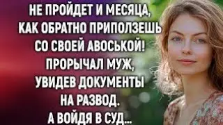 Не пройдет и месяца, как обратно вернешься со своей авоськой! А войдя в суд…
