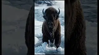 Giant Bison Trapped in Frozen River &mdash; Wildlife Rescue in Yellowstone