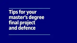 ☝ Tips for your master's degree final project and defence | UOC