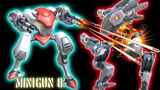 New weapon MINIGUN 8 , Mech Arena funny video