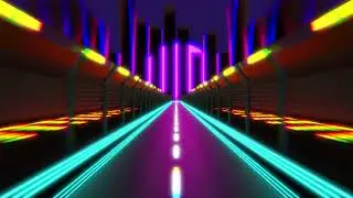 NEON VJ LOOP Party Lights Background Effects - Loop Race Track - 1 Hour [4k]