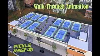 PickleRage Sporting Center 3D Walkthrough | Indoor & Rooftop Pickleball Courts | USA
