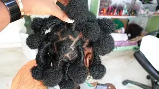 Kinky puffs hairstyle 