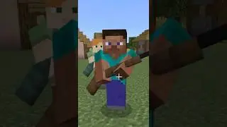 Стив и Алекс против разбойника #minecraft