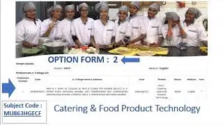 11th Admission for Round 2 to Catering and Food Product Technology 2020 HSVC/MCVC
