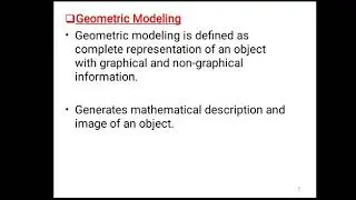 Geometric Modeling