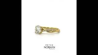 Custom delicate twisted band engagement ring handcrafted in 18k gold