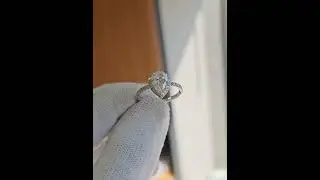 2 Carat Pear Cut with Knife Edge Halo & Hidden Halo Diamond Ring (Close Up) 24245 lG