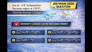 Entropy Change | Ice (&minus;5&deg;C) &rarr; Vapor (110&deg;C) | JEE Main 2025 | 23 Jan Morning Shift