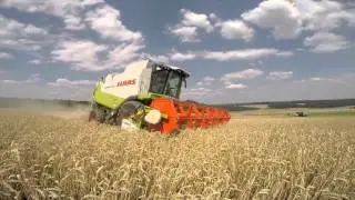 Weizenernte 2015 Claas Lexion 550 , Vario 660 in Ebertshausen