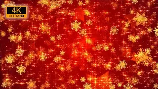 4k Magic 3D Yellow Snowflakes Background Video | Christmas Abstract Wallpaper | Ultra HD 4K Video
