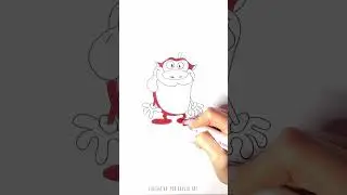 😸 Mastering Stimpy 🔴 Drawing Tutorial of a Good-Natured Cat 🎥#shorts #drawing #RavlykArt