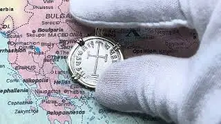 Authentic 8th Century Eastern Roman Constantine VI Cross Miliaresion Coin Gold Pendant