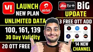 JioTv Plus Big Update | 3 OTT Free + 14 New Channel Add | Airtel,Vi New Plan ₹100 