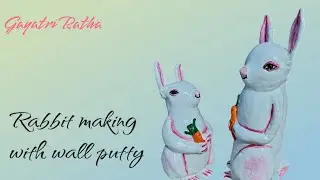 Rabbit making with wall putty #diy #viralvideo #craft #wallputtycraft