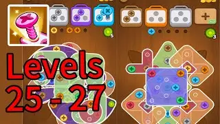 Woodle Screw Jam- Nuts & Bolts - Gameplay Walkthrough Levels 25 - 27 ( iOS, Android )