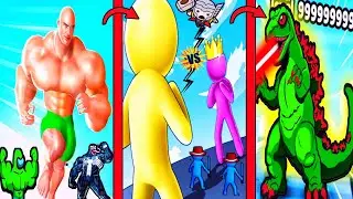 Muscle rush 3d, gaint rush, kaiju run, parkour race, pull hero games in one video | new 3d games
