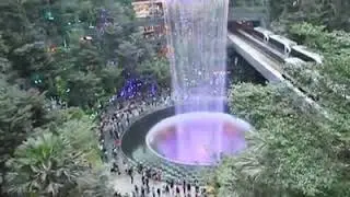 Singapore in door water fall and in shopping malls, multipexs