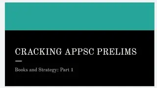 Target APPSC 2020: Strategy and BooksPart 1