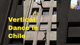 A daredevil vertical dance on the Constitution Plaza in Santiago de Chile #verticaldance#dance