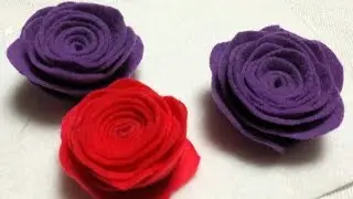 How to make Rolled Roses from felt