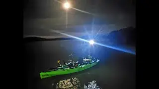 Summer night kayak fishing a BUSY Lake of the Ozarks