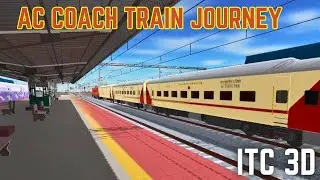 AC Coach Train Journey From Railway Junction  | Indian Train Crossing 3D