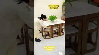 Space saving dining table with chair set#wooden dinner set#compact dining set#shortsfeed#viralvideo