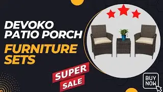 Devoko patio porch furniture sets 3 pieces | devoko patio furniture outdoor round daybed