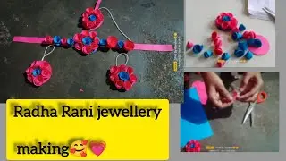 Flower jewellery making with paper🫶radha rani jewellery collection💖radha krishna🦚#radheradhe #viral 