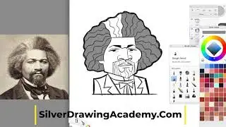 Drawing a caricature of Frederick Douglas - Stephen Silver